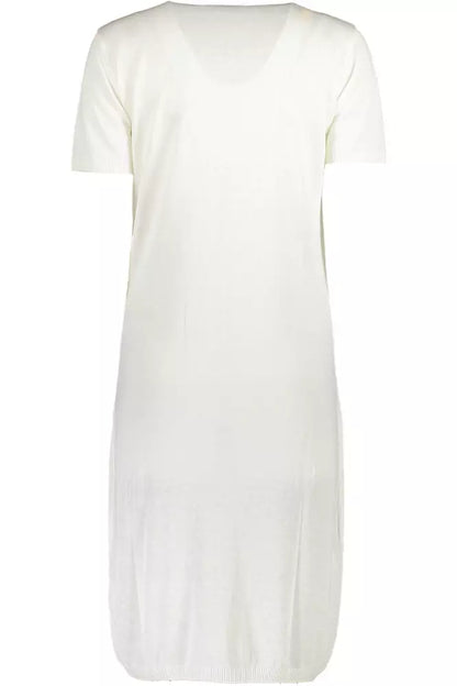 Cavalli Class Chic White Embroidered Short Dress Cavalli Class