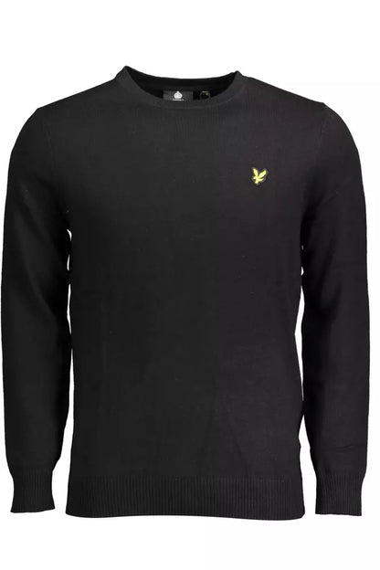 Lyle & Scott Elegant Long-Sleeved Black Cotton-Wool Blend Sweater Lyle & Scott