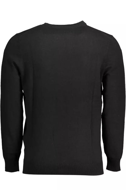 Lyle & Scott Elegant Long-Sleeved Black Cotton-Wool Blend Sweater Lyle & Scott