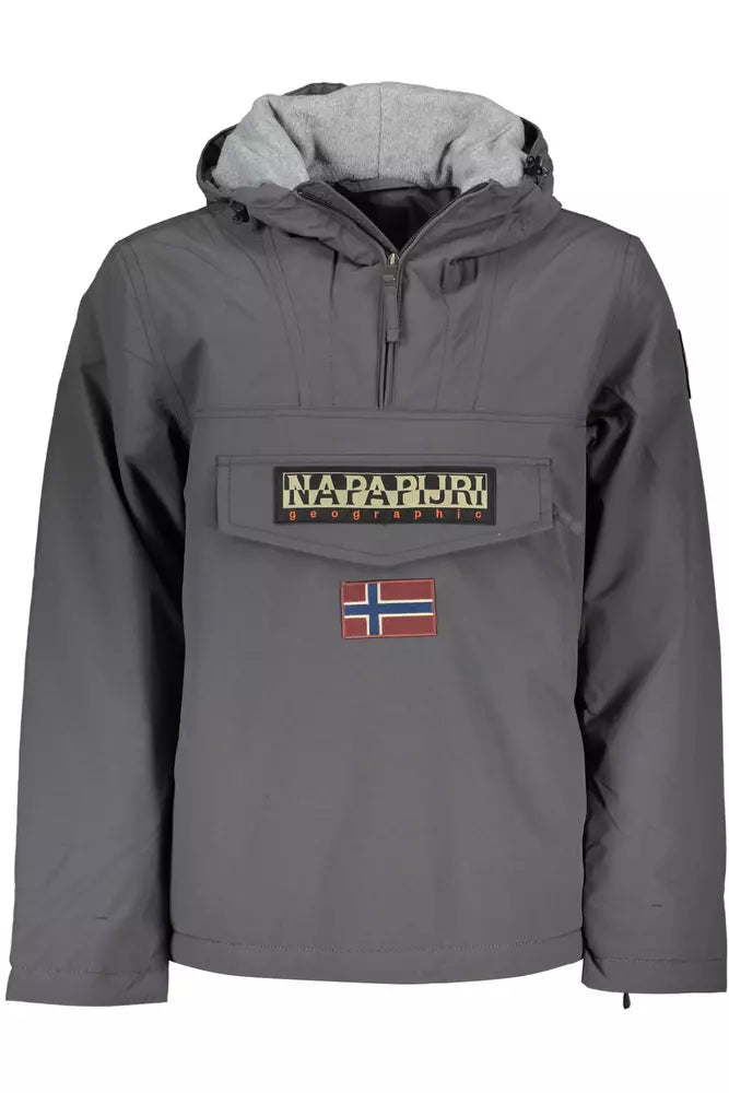 Napapijri Eco-Conscious Gray Rainforest Jacket Napapijri