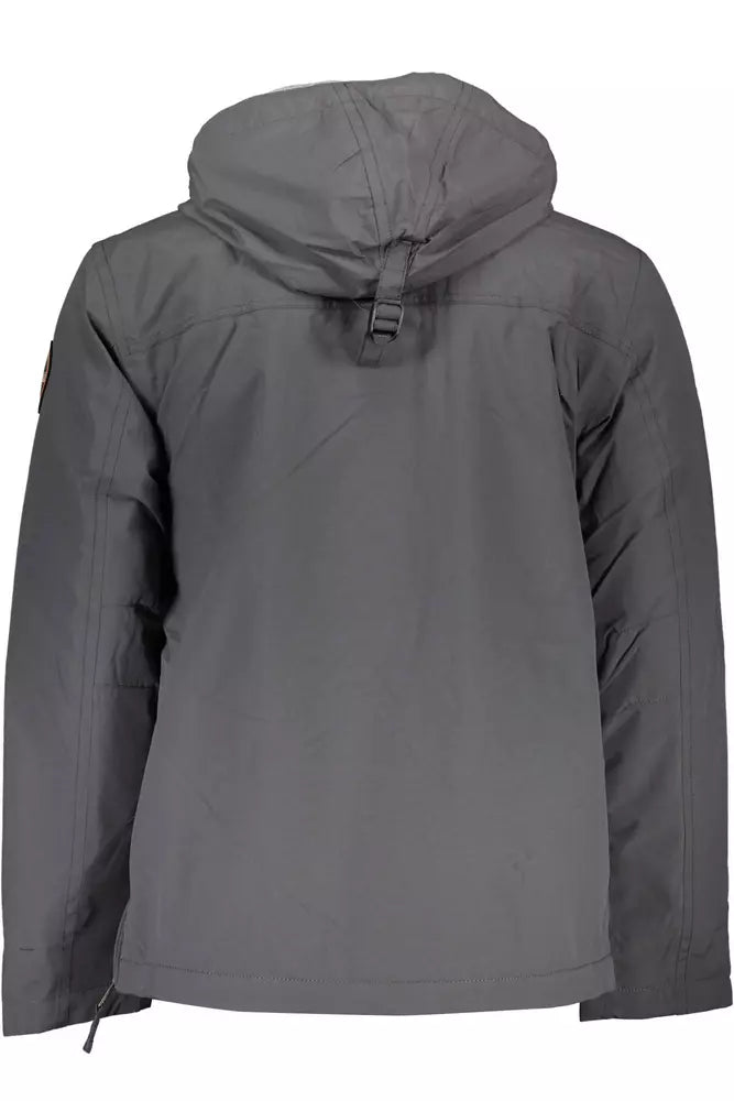 Napapijri Eco-Conscious Gray Rainforest Jacket Napapijri