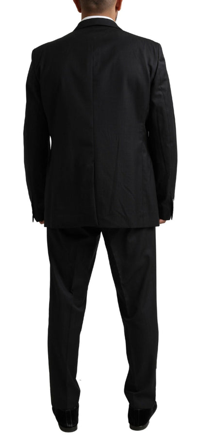 Dolce & Gabbana Elegant Black Virgin Wool Martini Suit Dolce & Gabbana