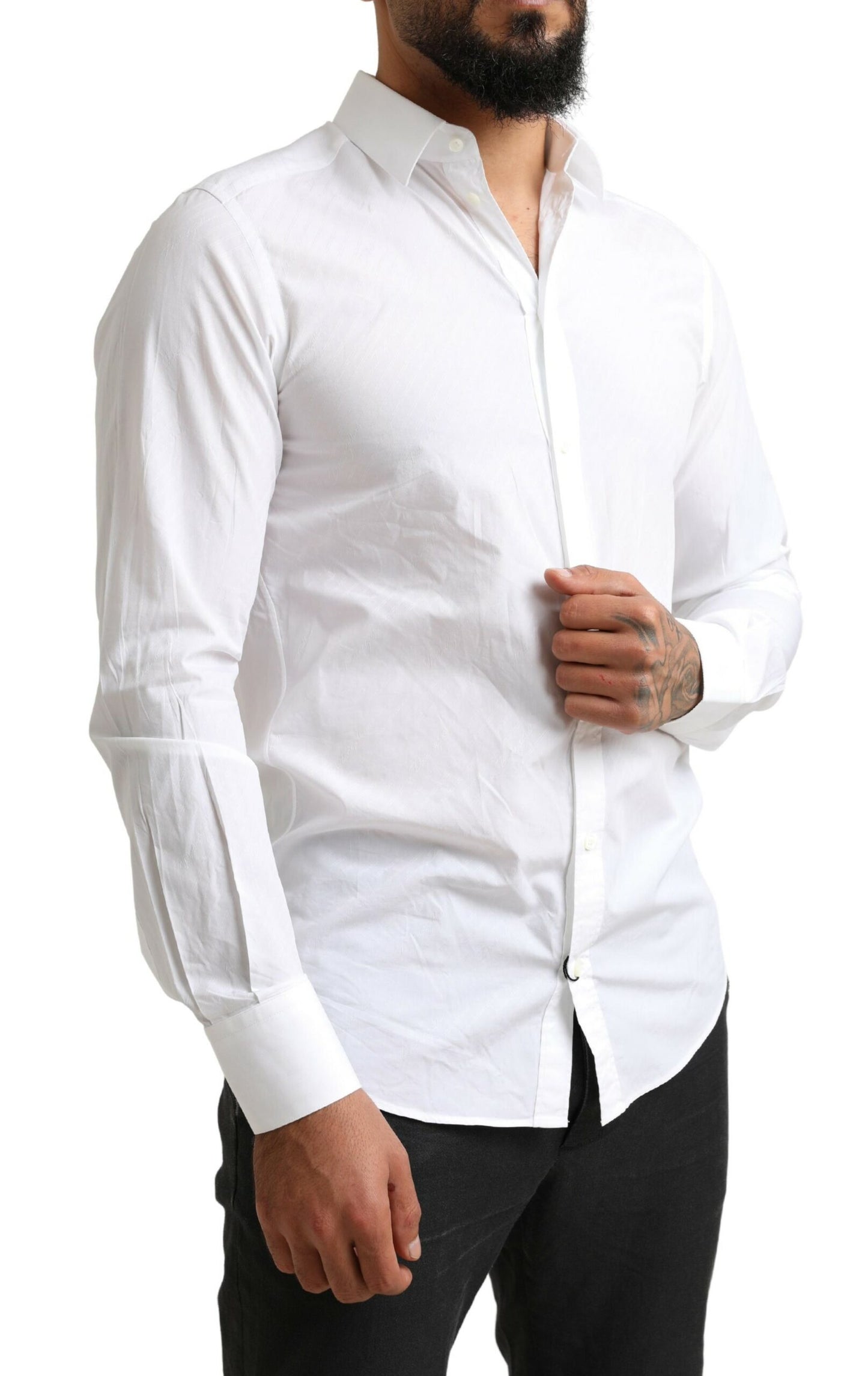 Dolce & Gabbana Elegant White Cotton Martini Dress Shirt Dolce & Gabbana