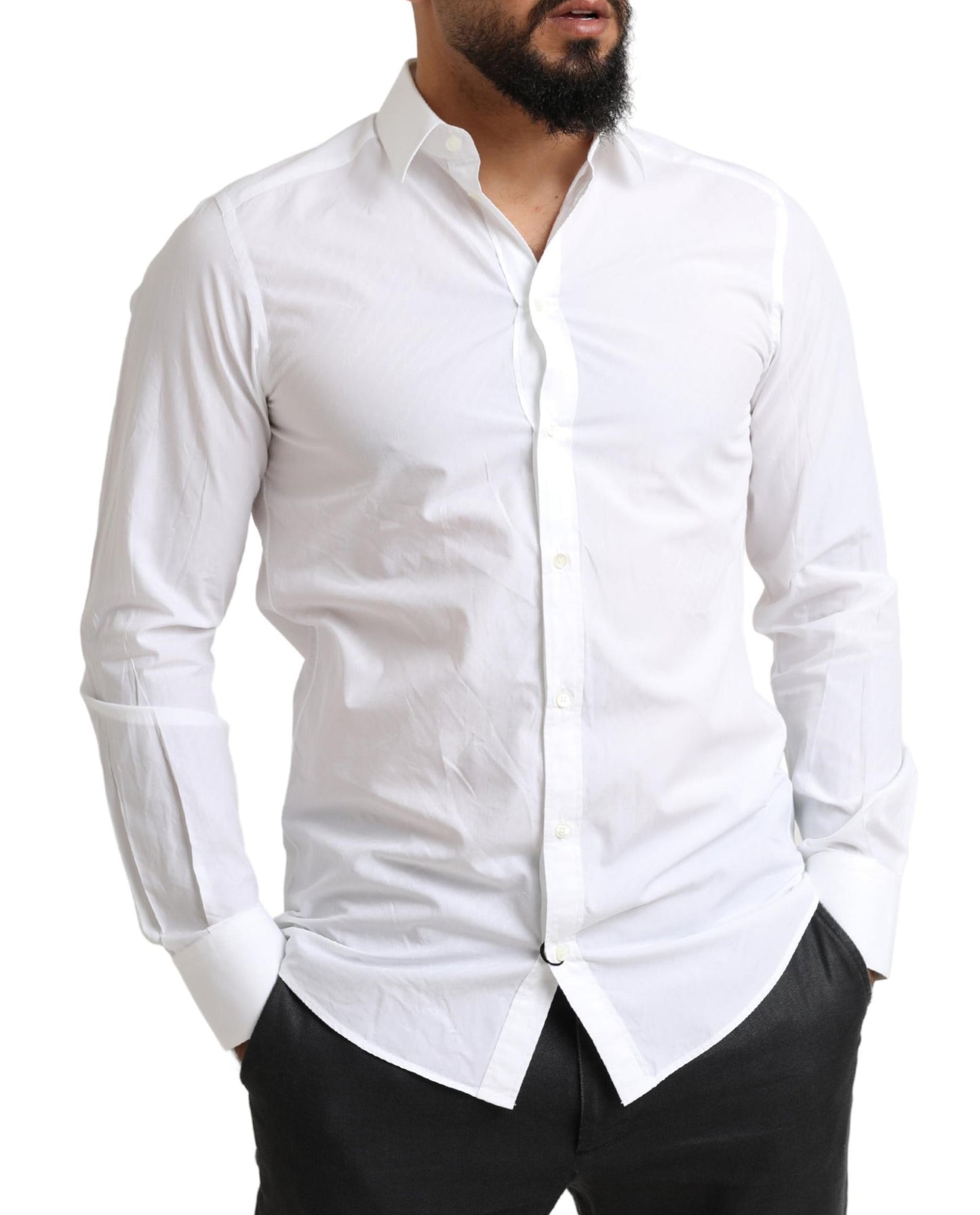 Dolce & Gabbana Elegant White Cotton Martini Dress Shirt Dolce & Gabbana