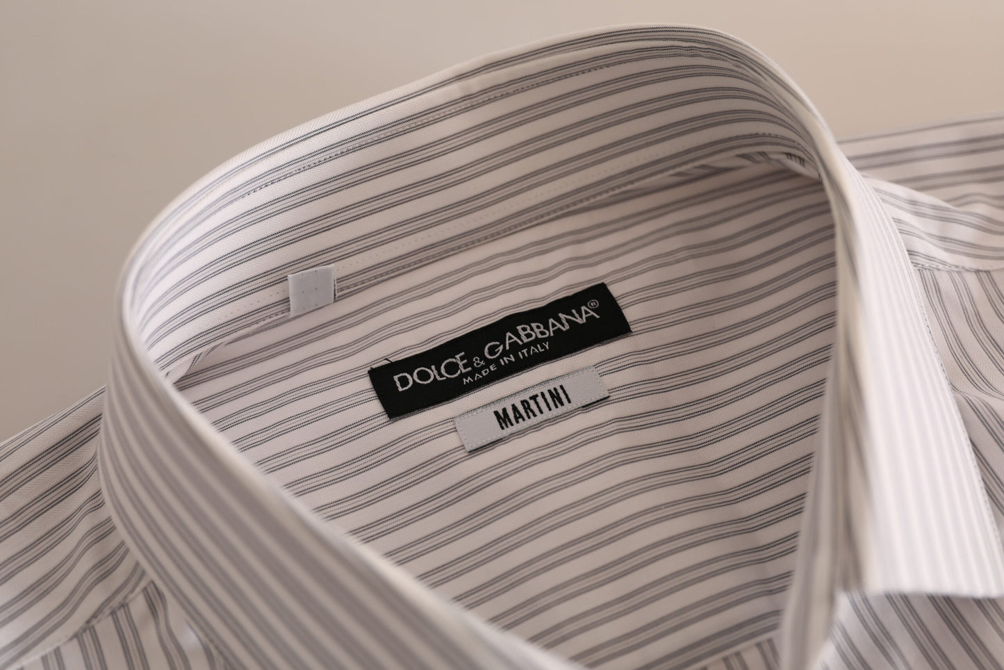 Dolce & Gabbana Elegant White Striped Cotton Dress Shirt Dolce & Gabbana