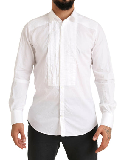 Dolce & Gabbana Elegant White Slim Fit Cotton Dress Shirt Dolce & Gabbana