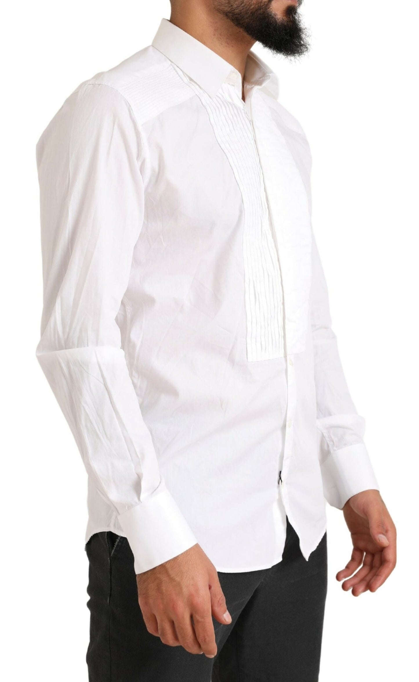 Dolce & Gabbana Elegant White Slim Fit Cotton Dress Shirt Dolce & Gabbana