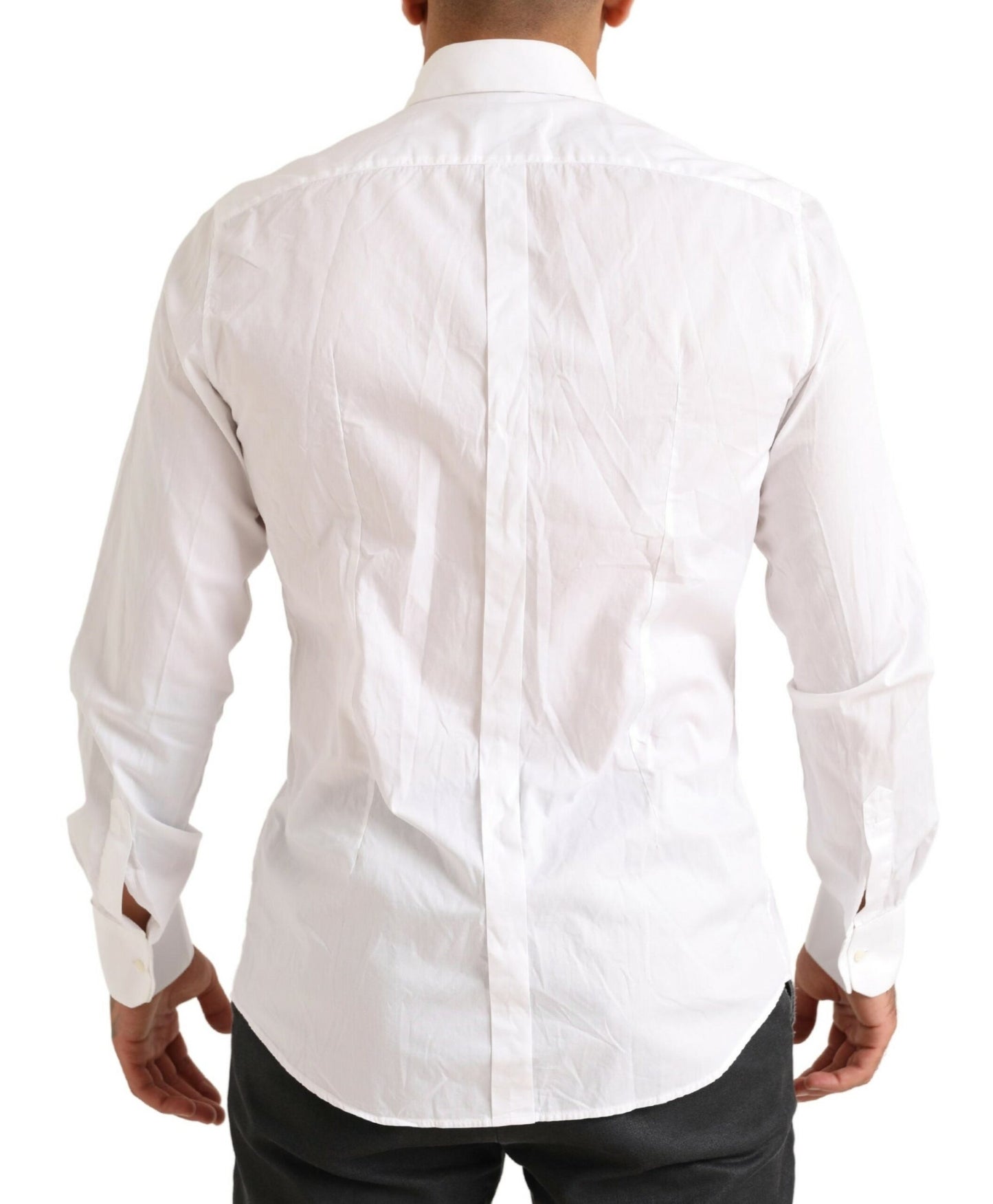 Dolce & Gabbana Elegant White Slim Fit Cotton Dress Shirt Dolce & Gabbana