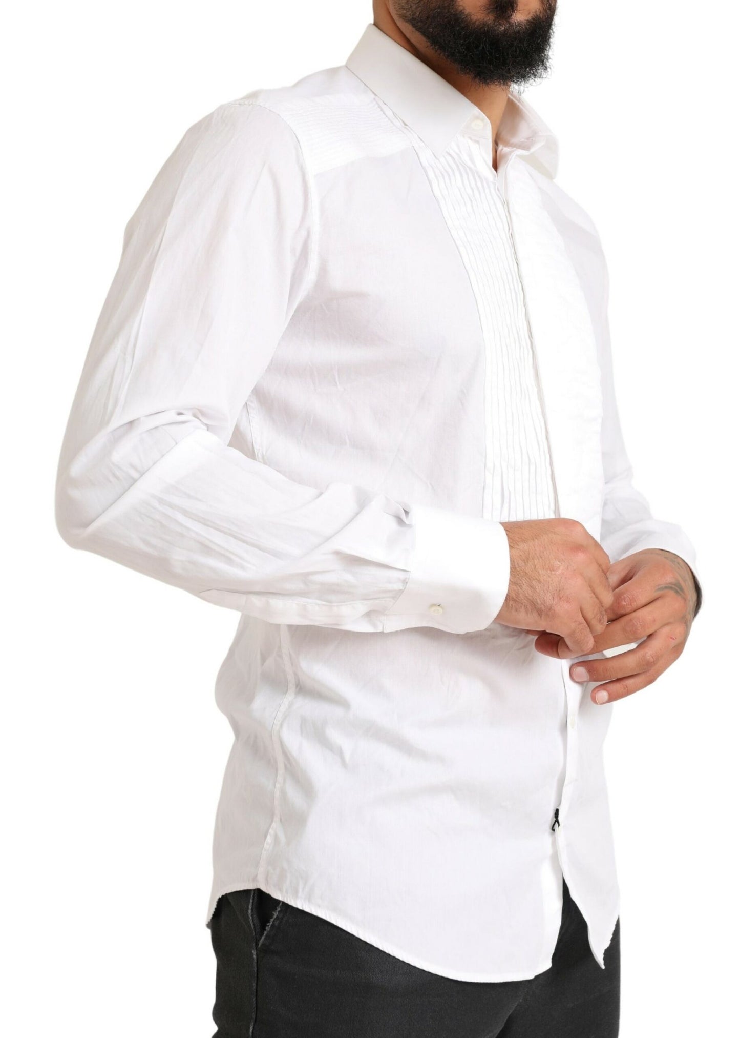 Dolce & Gabbana Elegant White Slim Fit Cotton Dress Shirt Dolce & Gabbana