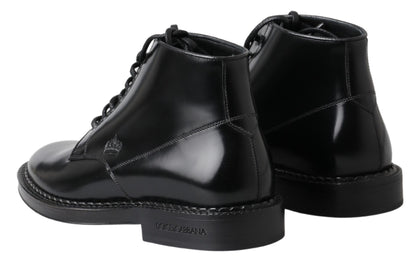 Dolce & Gabbana Elegant Black Leather Men's Boots Dolce & Gabbana