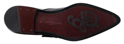 Dolce & Gabbana Elegant Black Leather Monk Strap Shoes Dolce & Gabbana