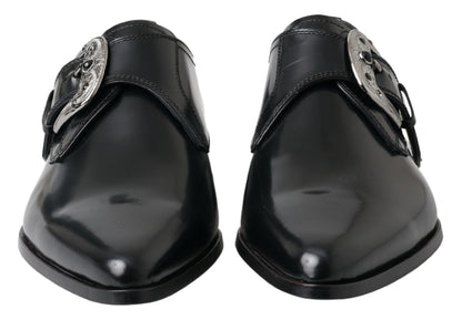 Dolce & Gabbana Elegant Black Leather Monk Strap Shoes Dolce & Gabbana