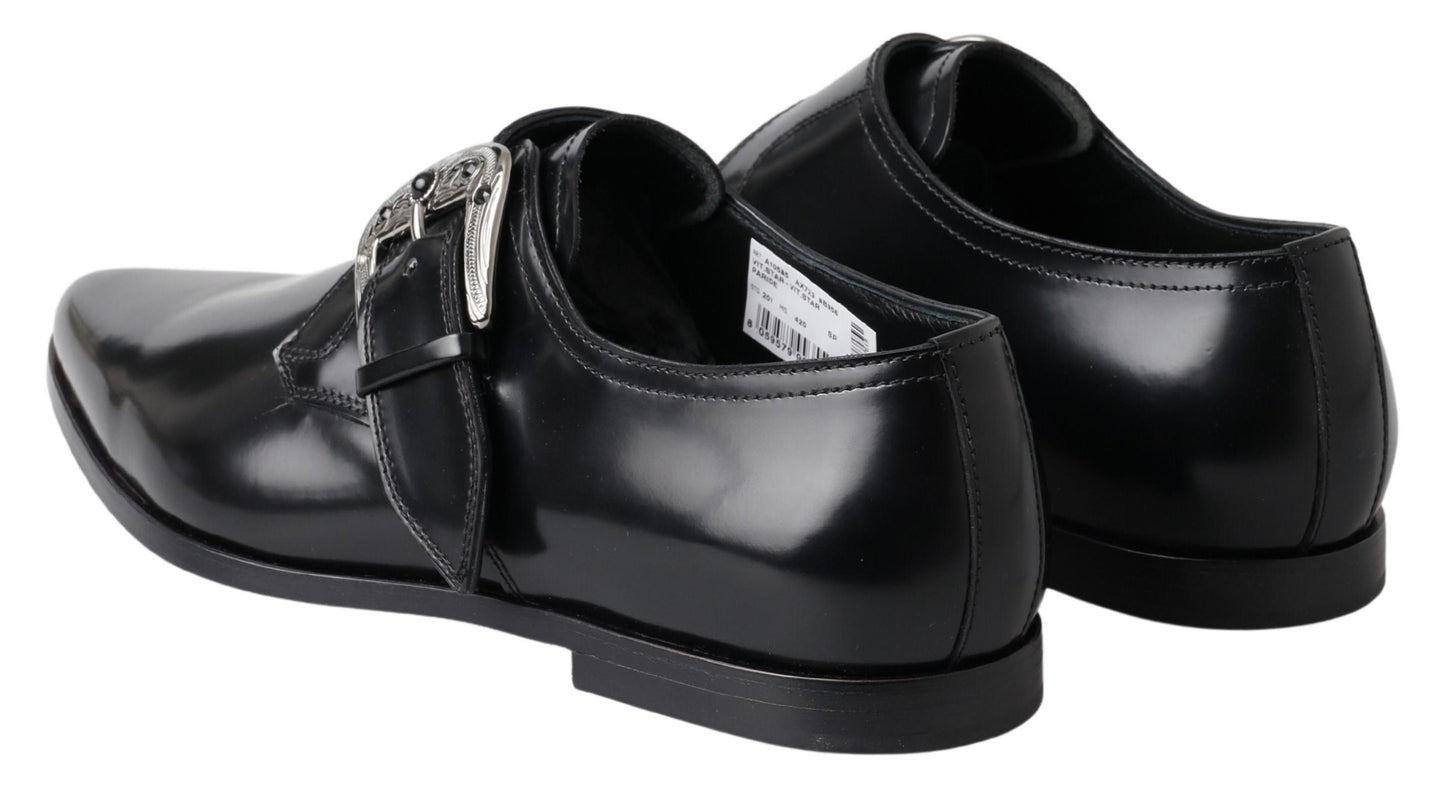 Dolce & Gabbana Elegant Black Leather Monk Strap Shoes Dolce & Gabbana