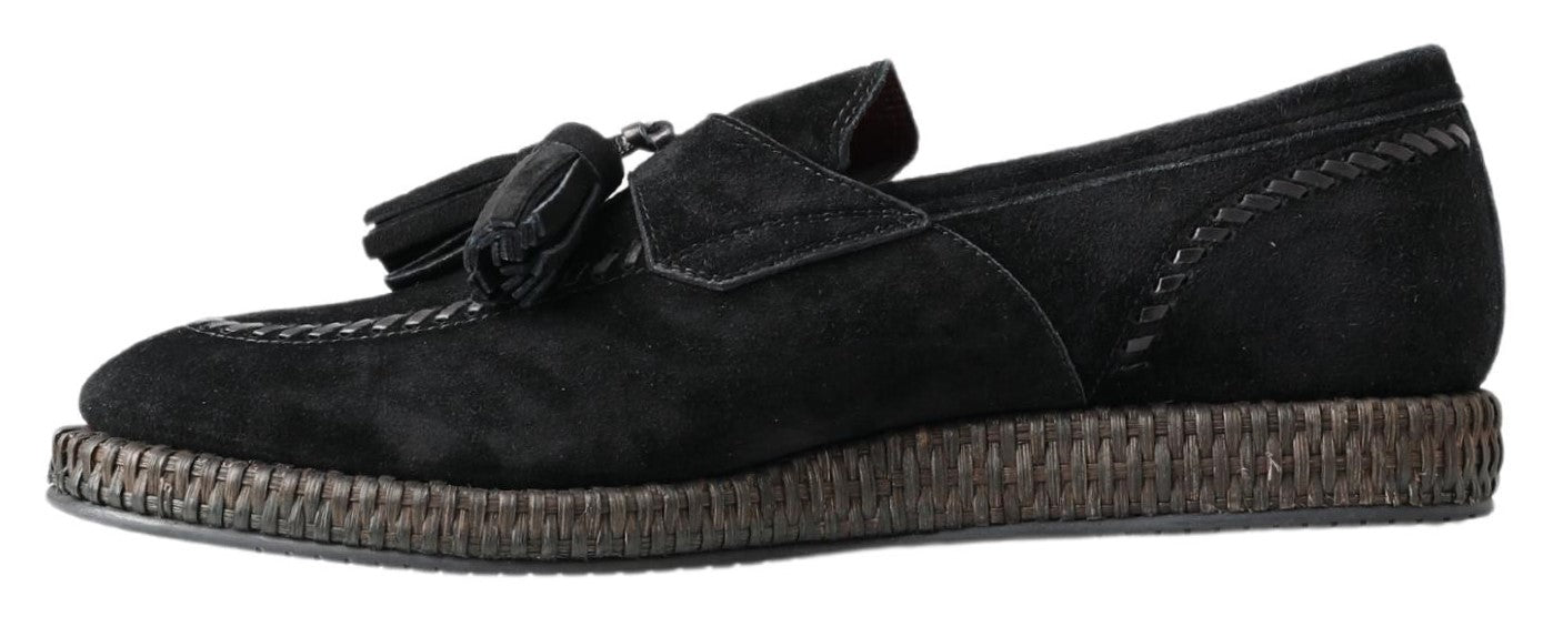 Dolce & Gabbana Elegant Black Suede Espadrilles Sneakers Dolce & Gabbana