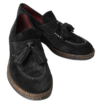 Dolce & Gabbana Elegant Black Suede Espadrilles Sneakers Dolce & Gabbana