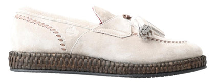 Dolce & Gabbana Elegant Ivory Leather Espadrilles Dolce & Gabbana