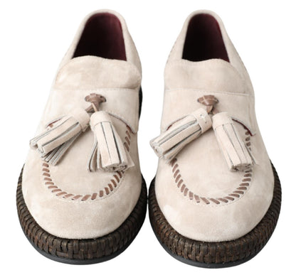 Dolce & Gabbana Elegant Ivory Leather Espadrilles Dolce & Gabbana