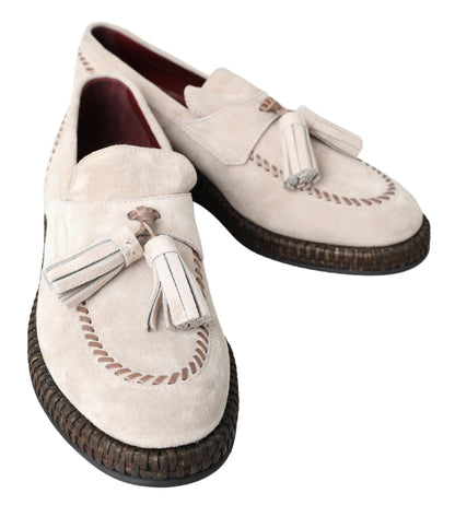 Dolce & Gabbana Elegant Ivory Leather Espadrilles Dolce & Gabbana