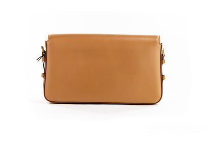 Burberry Grace Small Nutmeg Smooth Leather Flap Crossbody Clutch Handbag Purse Burberry