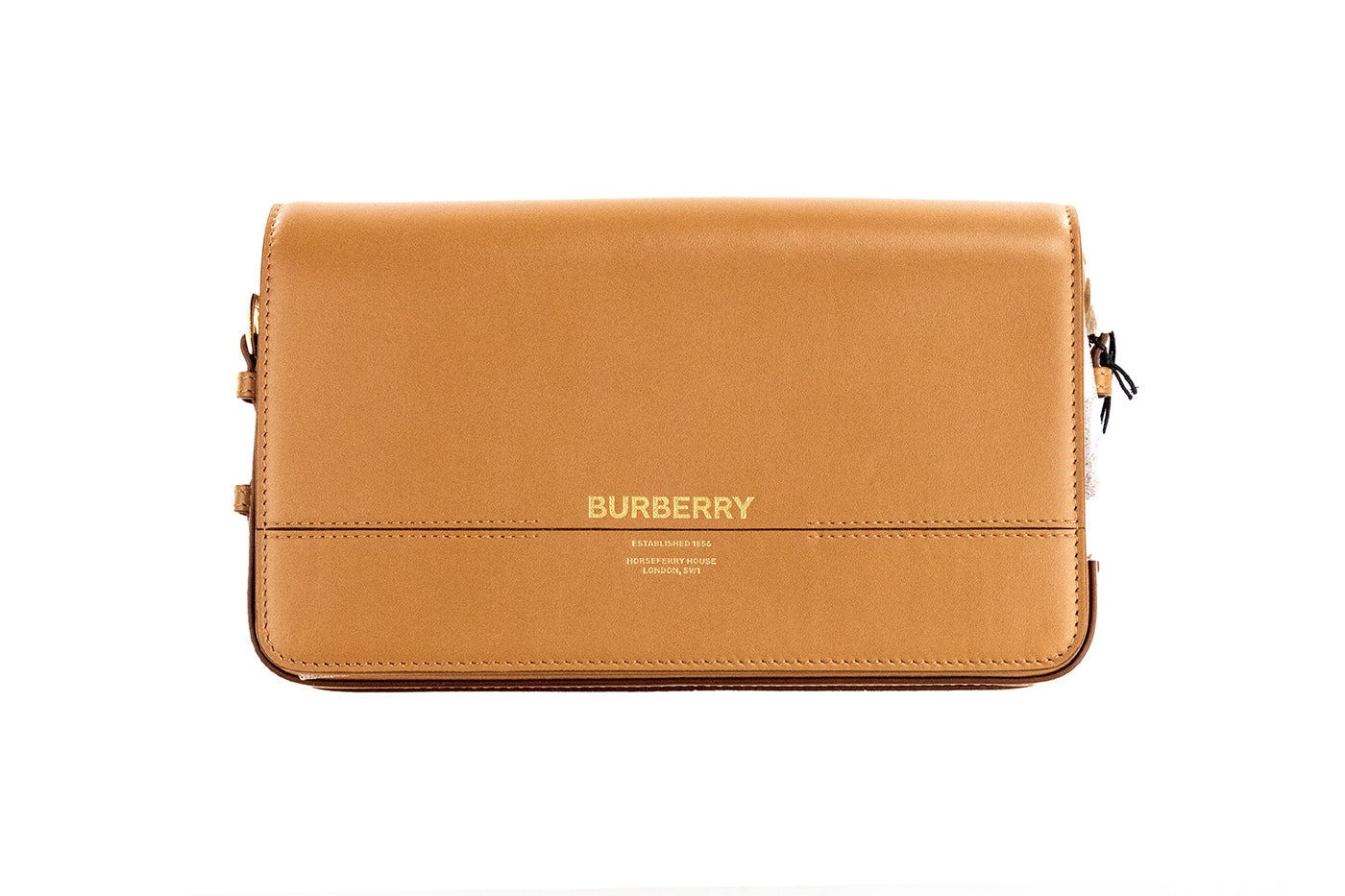 Burberry Grace Small Nutmeg Smooth Leather Flap Crossbody Clutch Handbag Purse Burberry