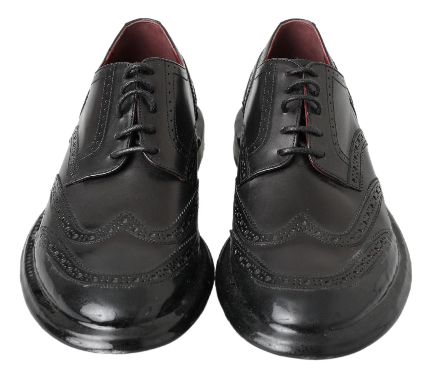 Dolce & Gabbana Elegant Black Leather Derby Shoes Dolce & Gabbana