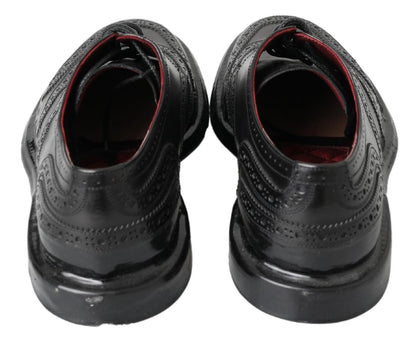 Dolce & Gabbana Elegant Black Leather Derby Shoes Dolce & Gabbana