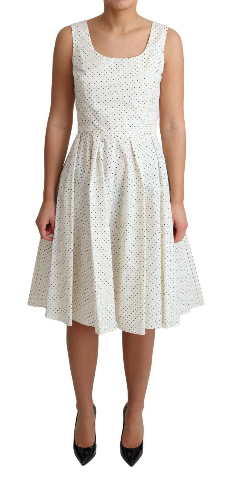 Dolce & Gabbana Elegant Sleeveless A-Line Polka Dotted Dress Dolce & Gabbana