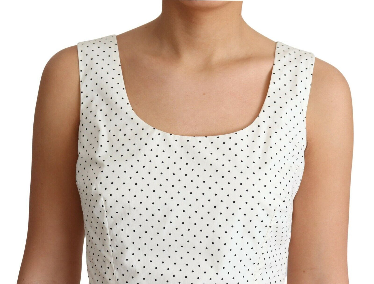 Dolce & Gabbana Elegant Sleeveless A-Line Polka Dotted Dress Dolce & Gabbana