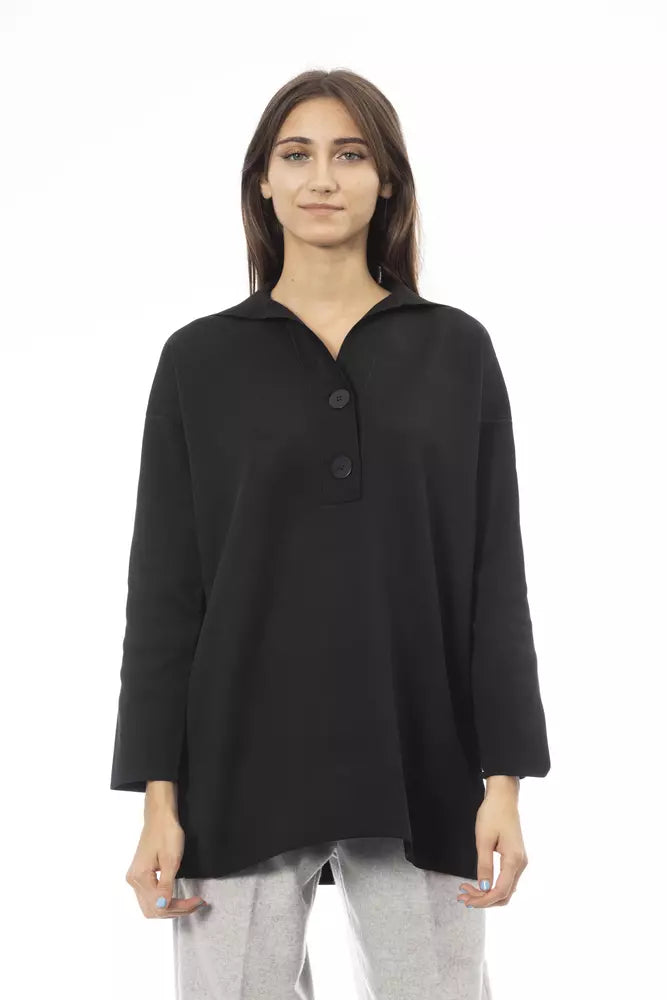 Alpha Studio Black Polypropylene Women Sweater Alpha Studio