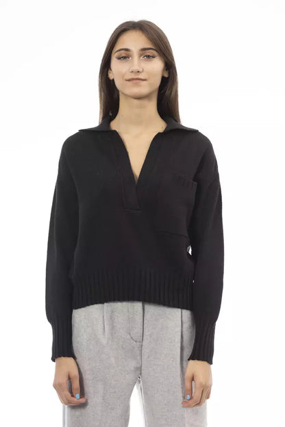 Alpha Studio Black Wool Women Sweater Alpha Studio