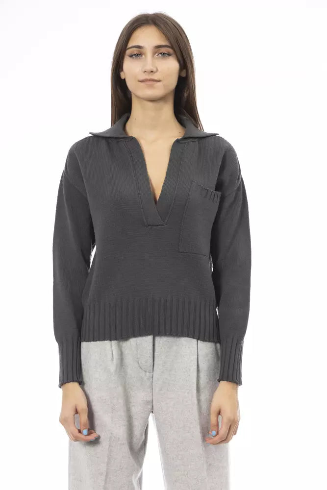 Alpha Studio Green Wool Women Sweater Alpha Studio