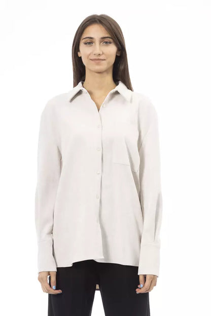 Alpha Studio White Polyester Women Shirt Alpha Studio