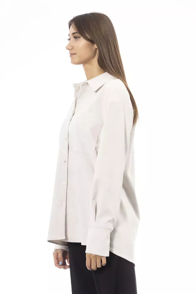 Alpha Studio White Polyester Women Shirt Alpha Studio