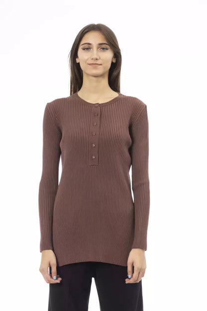 Alpha Studio Brown Viscose Women Sweater Alpha Studio