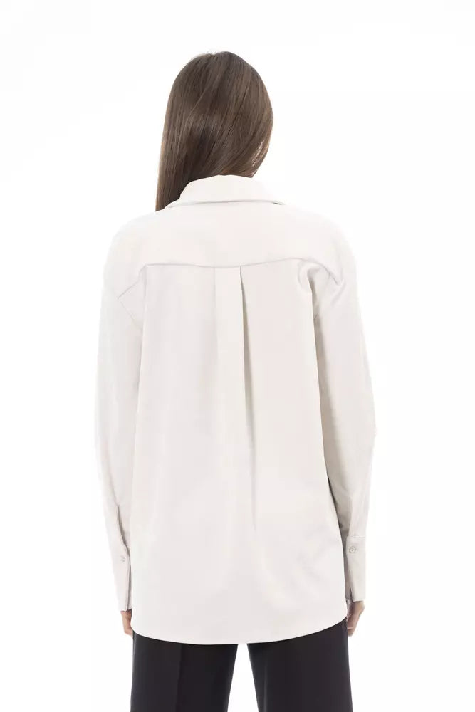 Alpha Studio White Polyester Women Shirt Alpha Studio