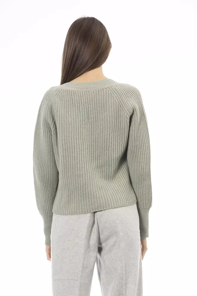 Alpha Studio Green Wool Women Sweater Alpha Studio