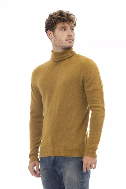 Alpha Studio Brown Alpaca Men Sweater Alpha Studio