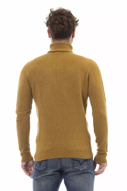 Alpha Studio Brown Alpaca Men Sweater Alpha Studio