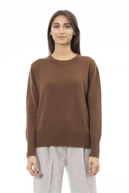 Alpha Studio Brown Cashmere Women Sweater Alpha Studio