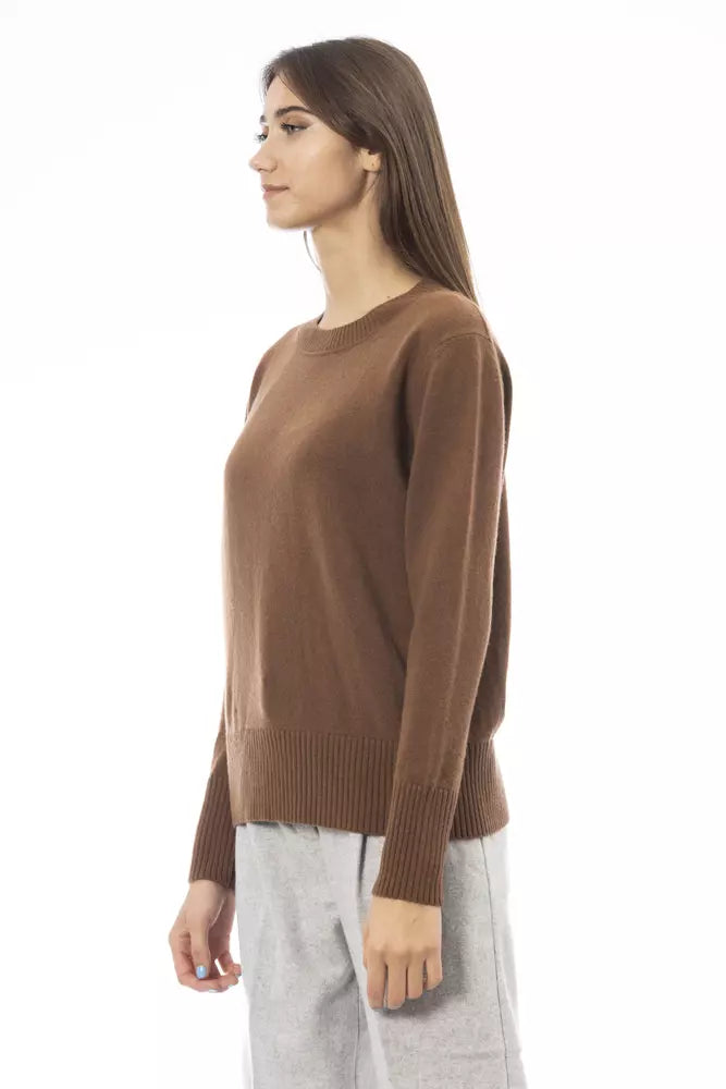 Alpha Studio Brown Cashmere Women Sweater Alpha Studio