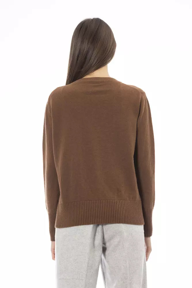 Alpha Studio Brown Cashmere Women Sweater Alpha Studio