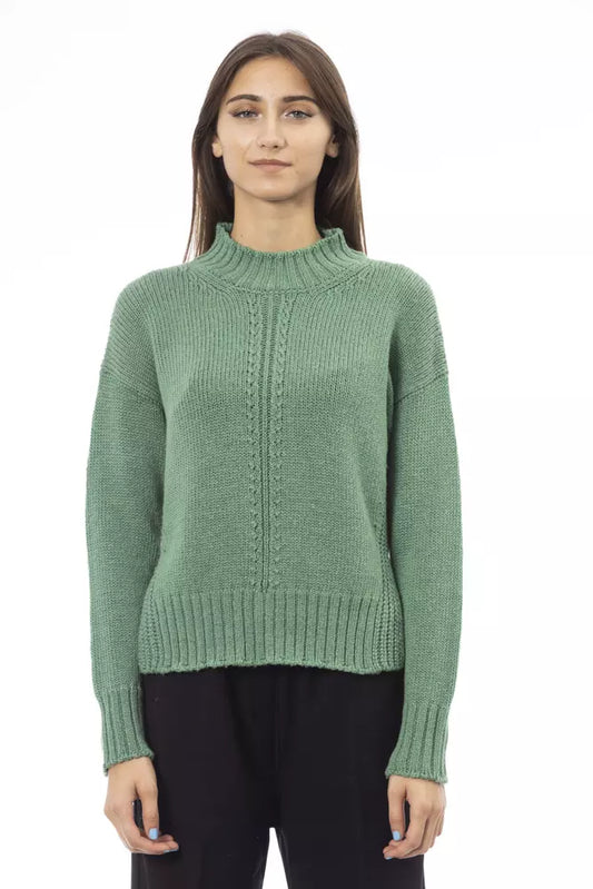 Alpha Studio Green Wool Women Sweater Alpha Studio