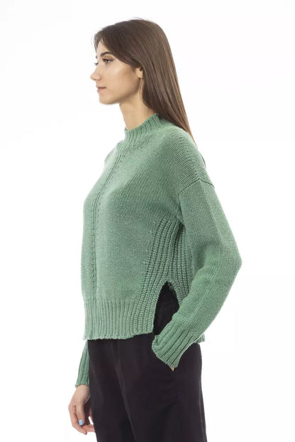 Alpha Studio Green Wool Women Sweater Alpha Studio