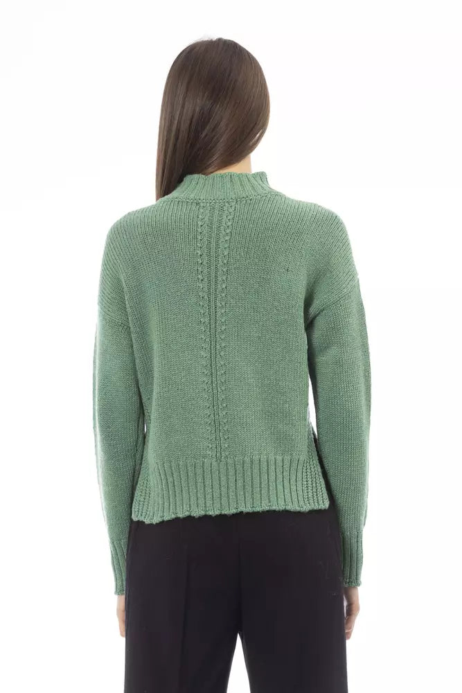 Alpha Studio Green Wool Women Sweater Alpha Studio