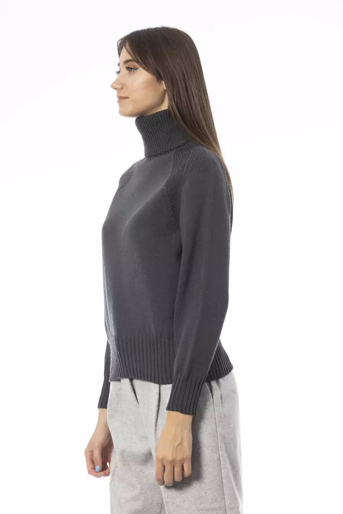 Alpha Studio Green Wool Women Sweater Alpha Studio