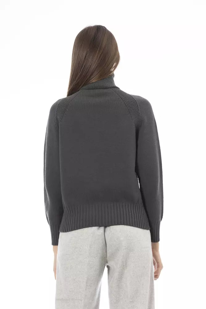 Alpha Studio Green Wool Women Sweater