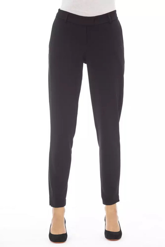 Alpha Studio Black Polyester Women Trouser Alpha Studio