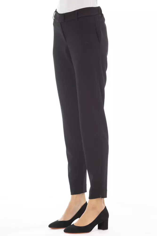 Alpha Studio Black Polyester Women Trouser Alpha Studio