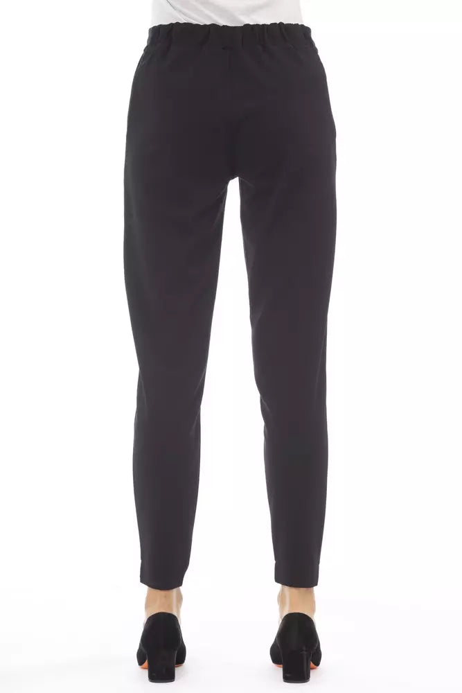 Alpha Studio Black Polyester Women Trouser Alpha Studio