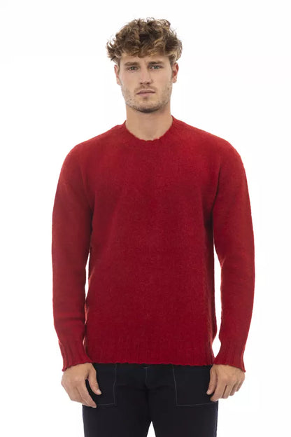 Alpha Studio Red Wool Men Sweater Alpha Studio